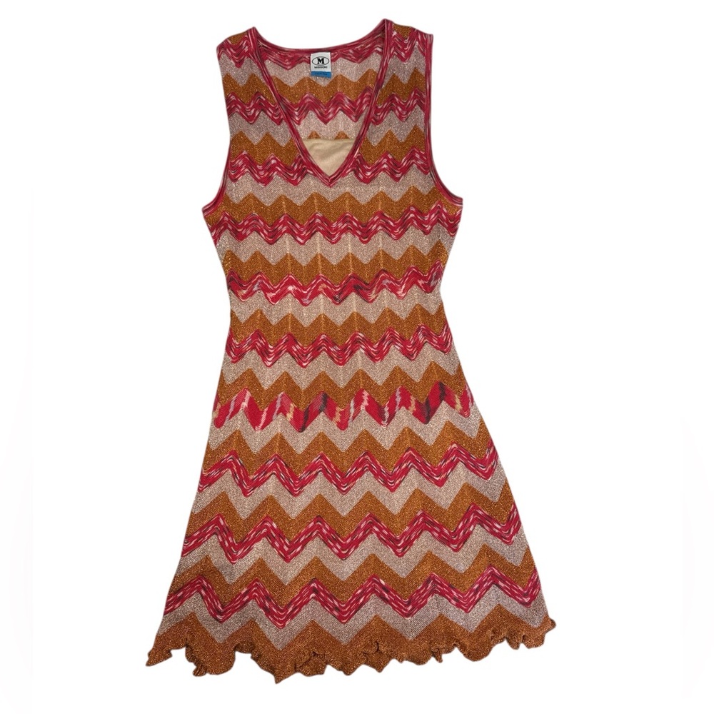 Missoni Sleeveless Zigzag Knit Dress Y2K EU 38 40 US 4 6 Lined